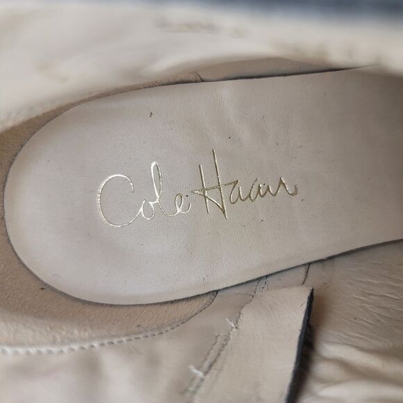 Cole Haan Gray Suede Leather Ankle Heeled Buckle Zip Booties Size 9.5B - Picture 6 of 16